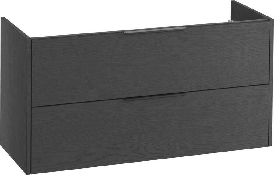 Saqu Lima Wastafel Onderkast 120x50.5x60 cm Zwart Badkamerkast Wastafelmeubel zonder Uitsparing