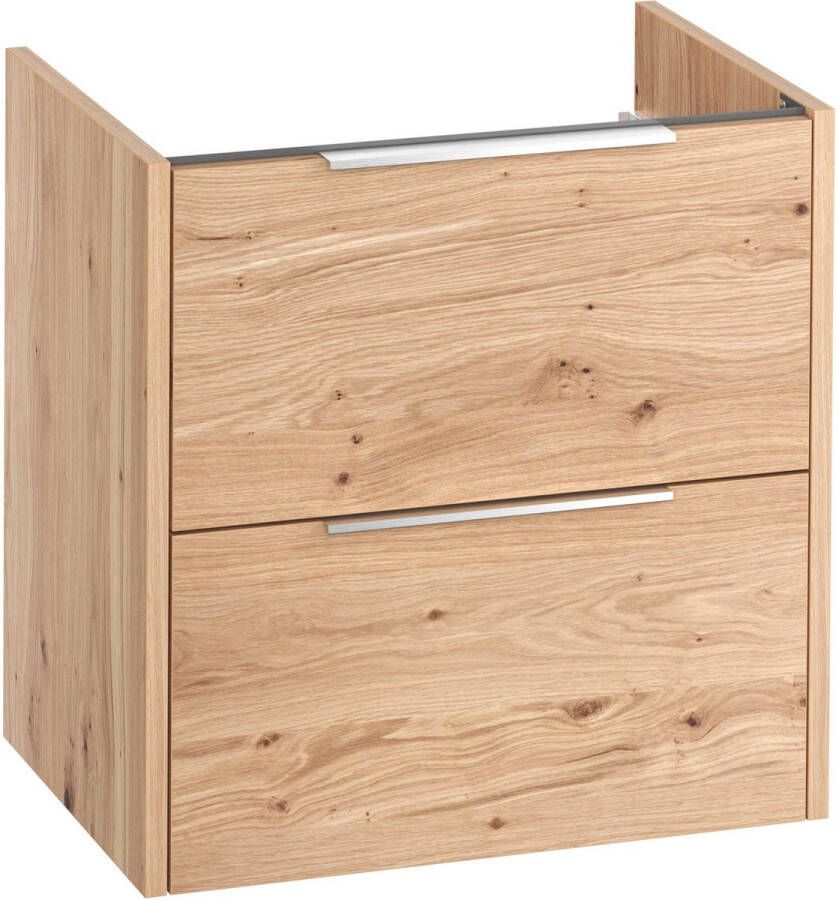 Saqu Lima Wastafel Onderkast 60x39.5x60 cm Eiken Badkamerkast Wastafelmeubel zonder Uitsparing
