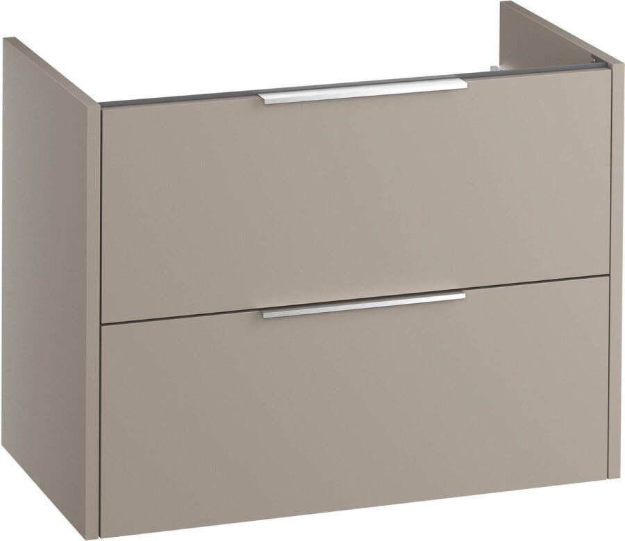 Saqu Lima Wastafel Onderkast 80x39.5x60 cm Mat Greige Badkamerkast Wastafelmeubel zonder Uitsparing