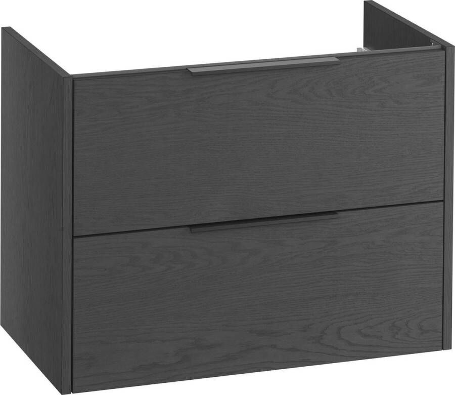 Saqu Lima Wastafel Onderkast 80x39.5x60 cm Zwart Badkamerkast Wastafelmeubel zonder Uitsparing