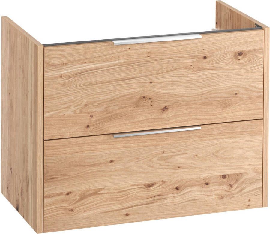 Saqu Lima Wastafel Onderkast 80x45x60 cm Eiken Badkamerkast Wastafelmeubel zonder Uitsparing