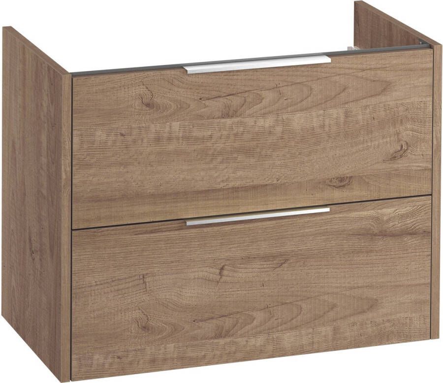 Saqu Lima Wastafel Onderkast 80x45x60 cm Toffee Badkamerkast Wastafelmeubel zonder Uitsparing