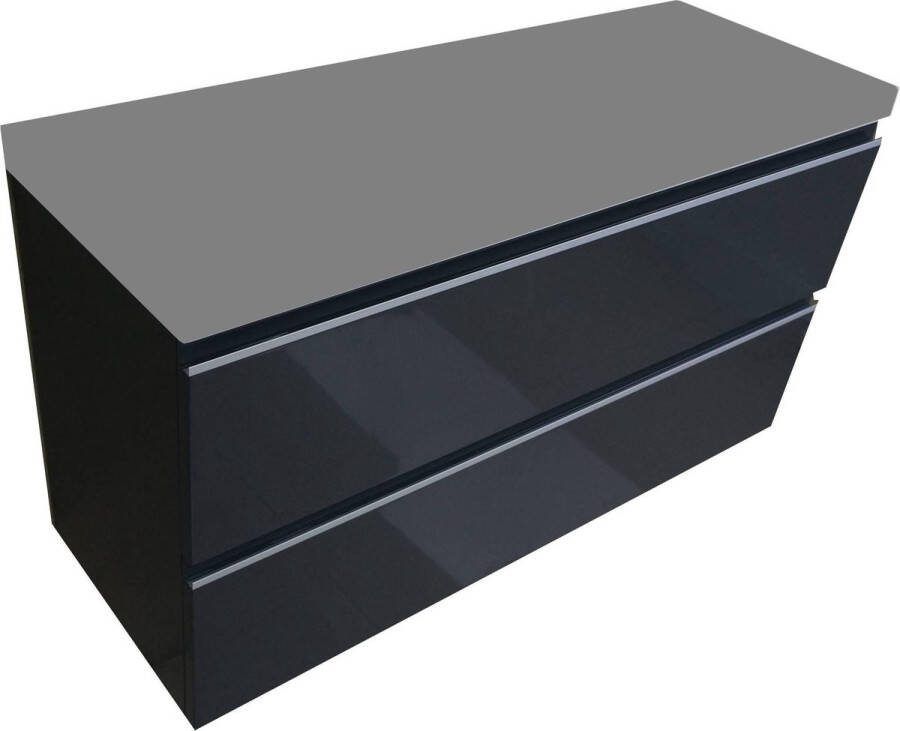 Saqu Pure Wastafel Onderkast 100x36 cm Grijs Badkamerkast Wastafelmeubel met Uitsparing