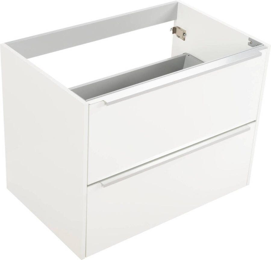 Saqu Salto Slimline Wastafel Onderkast 80x39.5 cm Wit Badkamerkast Wastafelmeubel met Uitsparing
