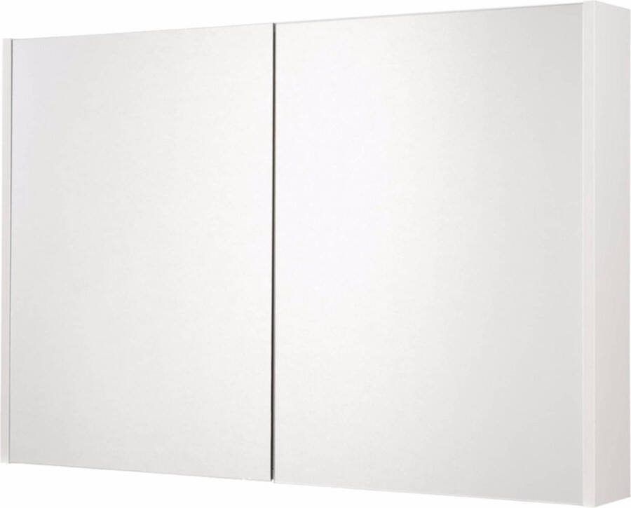 Saqu Salto Spiegelkast 100x70x14 cm Glanzend Wit Spiegel Badkamerkast
