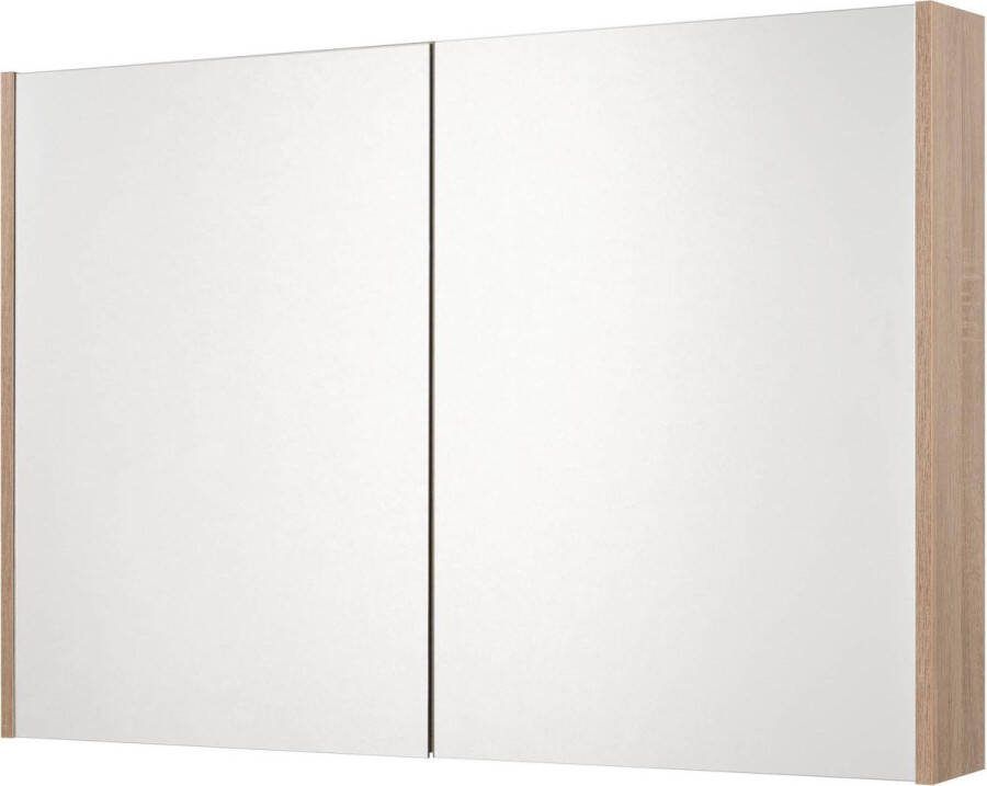 Saqu Salto Spiegelkast 100x70x14 cm Eiken Spiegel Badkamerkast