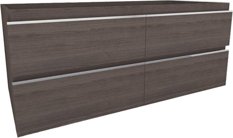 Saqu Awake Wastafel Onderkast 119x455x50 cm Grijs Badkamerkast Wastafelmeubel met Uitsparing