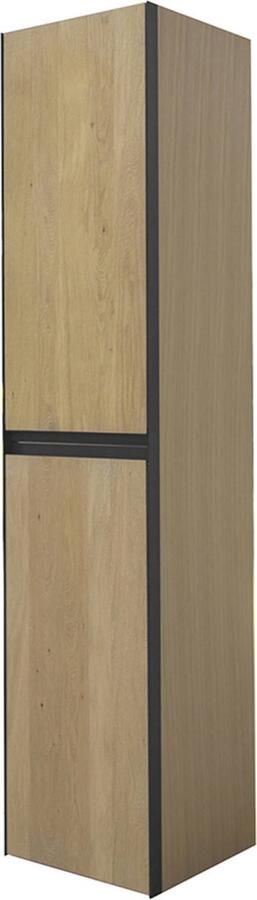 Saqu Badkamerkast 35x35x160 cm Naturel Eiken Kolomkast Badkamer Hoog Opbergkast