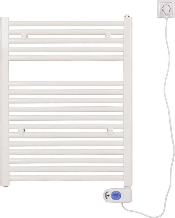 Saqu Calm EL Elektrische Handdoekradiator 400W 60x76.6 cm Wit Verwarming Badkamer Radiator
