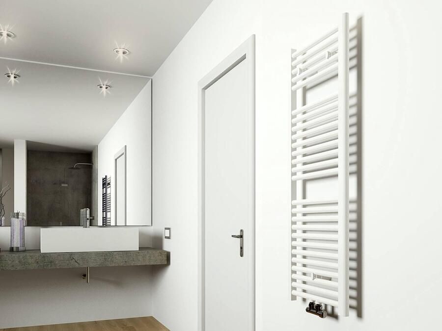 Saqu Calm Handdoekradiator 538W 118.5x45 cm Mat Wit Verwarming Badkamer Handdoekrek Radiator