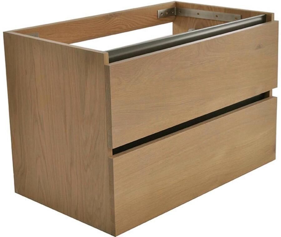 Saqu Estate Wastafel Onderkast 100x45x53 cm Eiken Badkamerkast Wastafelmeubel met Uitsparing