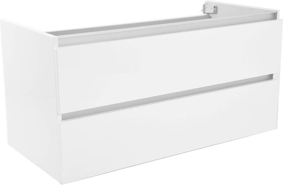 Saqu Estate Wastafel Onderkast 100x46 cm Wit Badkamerkast Wastafelmeubel met Uitsparing