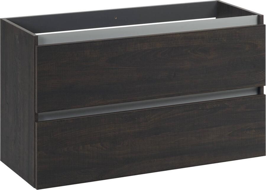 Saqu Gaia Wastafel Onderkast 120x50.5 cm Bruin Badkamerkast Wastafelmeubel met Uitsparing