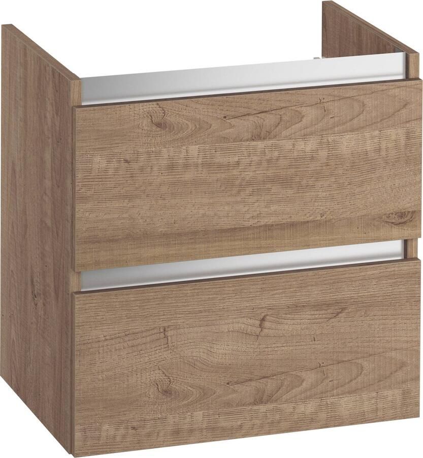 Saqu Gaia Wastafel Onderkast 60x39.5x60 cm Toffee Badkamerkast Wastafelmeubel zonder Uitsparing