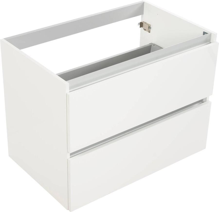 Saqu Gaia Wastafel Onderkast 80x50.5 cm Wit Badkamerkast Wastafelmeubel met Uitsparing