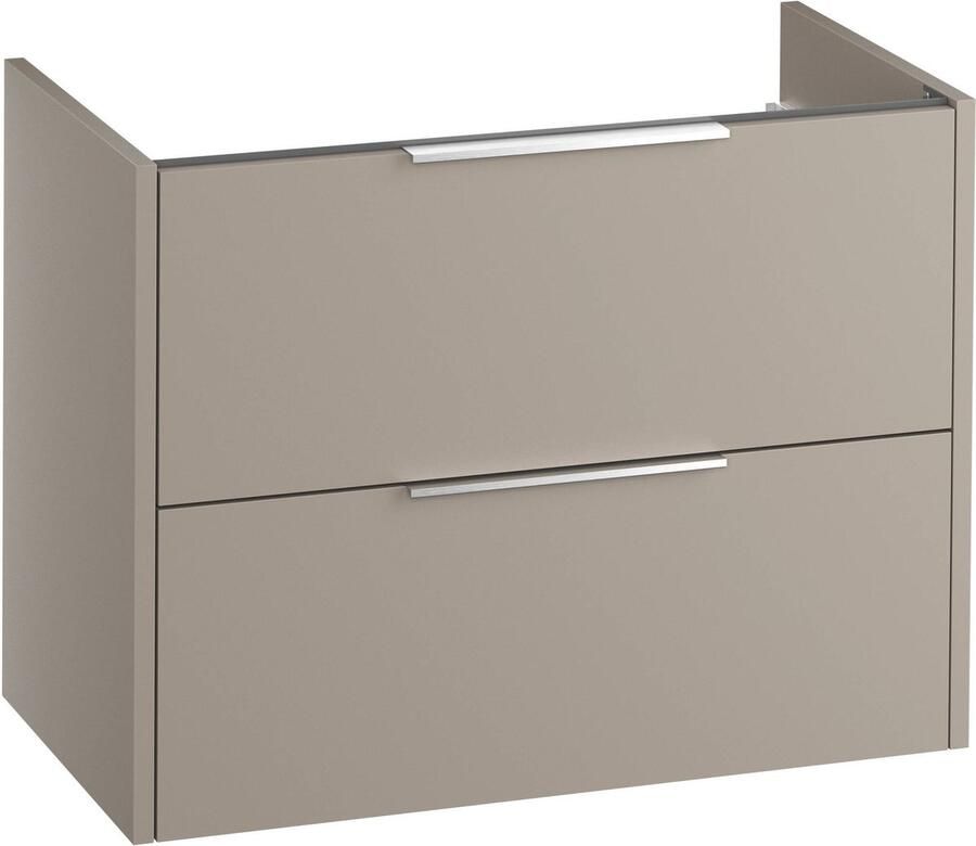 Saqu Lima Wastafel Onderkast 80x50.5x60 cm Mat Greige Badkamerkast Wastafelmeubel zonder Uitsparing