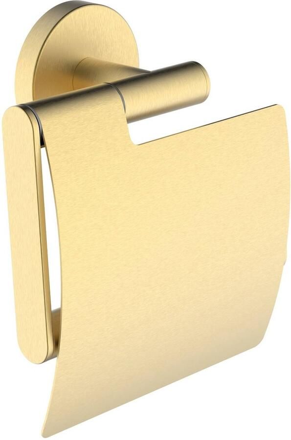 Saqu Nemo WC Rolhouder met Klep 12 8x5 6x14 2 cm Messing Toiletrolhouder WC Papier Houder
