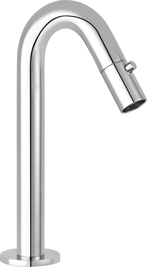 Saqu Tube Fonteinkraan 20.60 cm C-uitloop Chroom Toiletkraan Koudwaterkraan WC Kraan