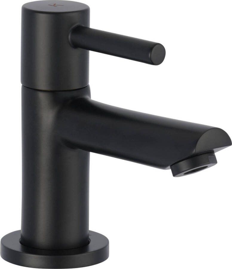 Saqu Shine Fonteinkraan 10.40 cm Mat Zwart Toiletkraan Koudwaterkraan WC Kraan
