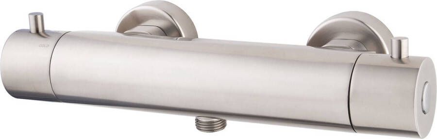 Saqu Shine Thermostatische Douchekraan 15 cm met Cooled Body RVS-look Thermostaatkraan