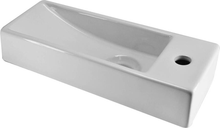 Saqu Soon fontein rechts 38x14x8cm wit