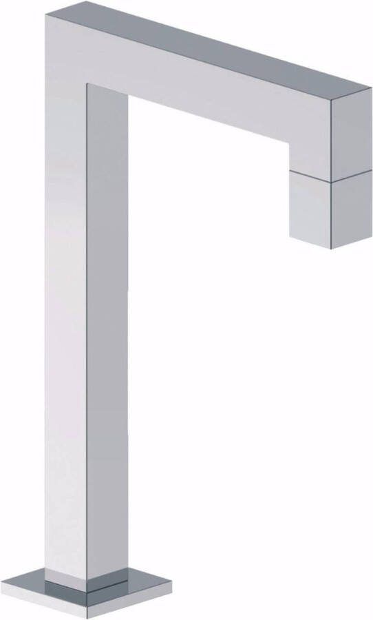 Saqu Square 200 Fonteinkraan 22.40 cm Chroom Toiletkraan Koudwaterkraan WC Kraan