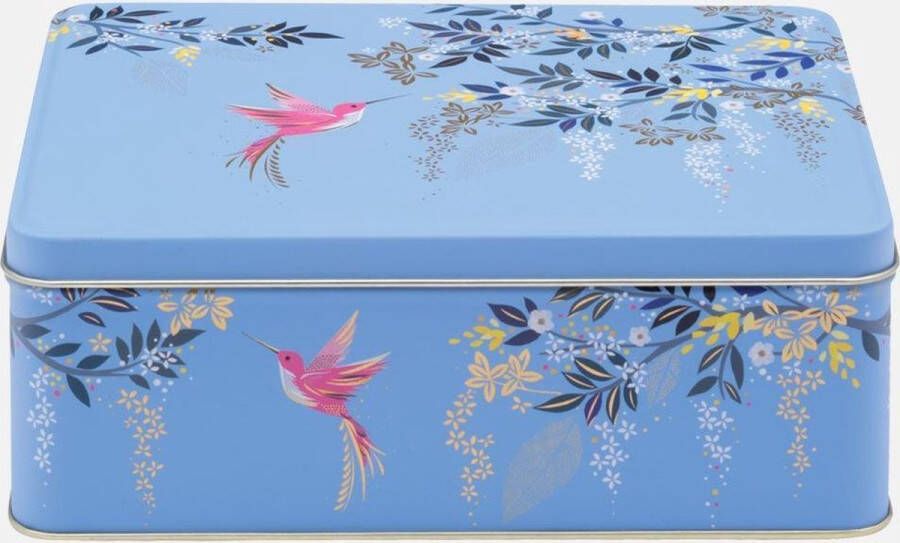 Sara Miller London Bewaarblik Kolibrie Lichtblauw Rechthoek Blik 19 5 x 15 4 x 7 5 cm