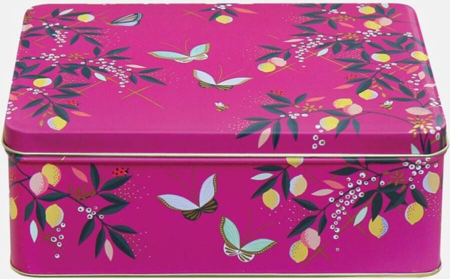 Sara Miller London Bewaarblik Orchard Butterfly Roze Rechthoek Blik 19 5 x 15 4 x 7 5 cm