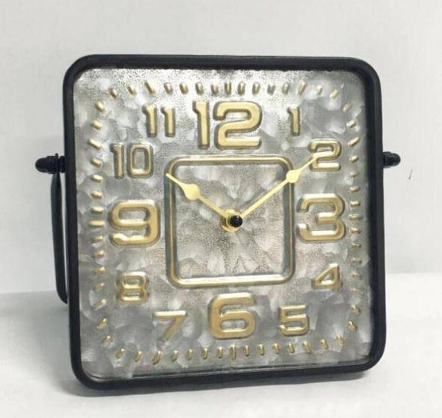 Saramax Tafelklok SQUARE IN METAL Vintage Design