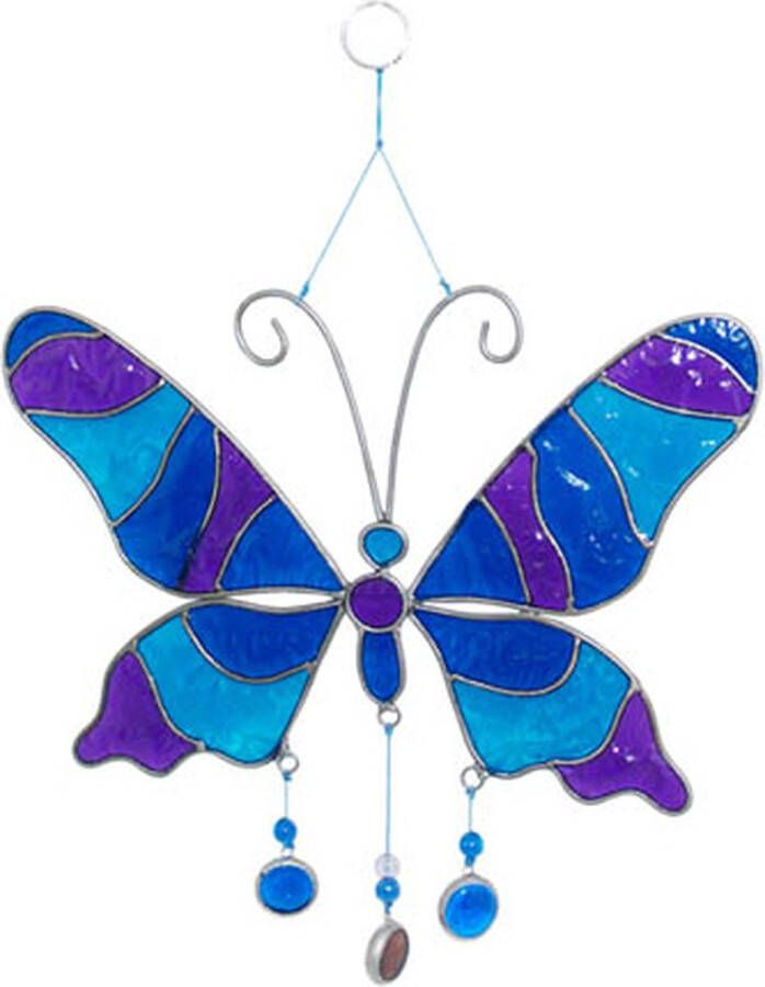 Sarana Ornament Vlinder Resin Blauw 30x22x1 cm Indonesie - fairtrade