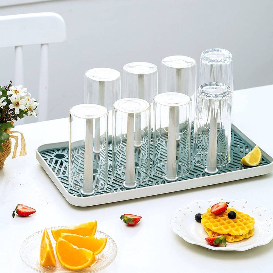 Cookinglife Sareva Afdruiprek Glazen | Flessendroger Wit 8 glazen