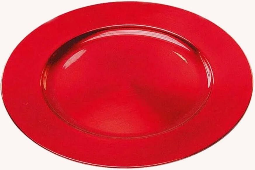 Wurm Rond kaarsenbord kaarsenplateau rood van kunststof 33 cm Kaarsenplateaus