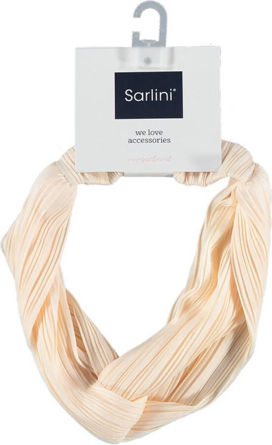 Sarlini Fashion Elastische haarband Bow Plisé Offwhite