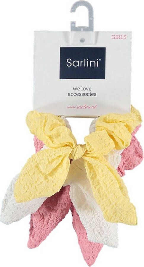 Sarlini Girls Scrunchies 3-pack Geel Wit Roze One Size