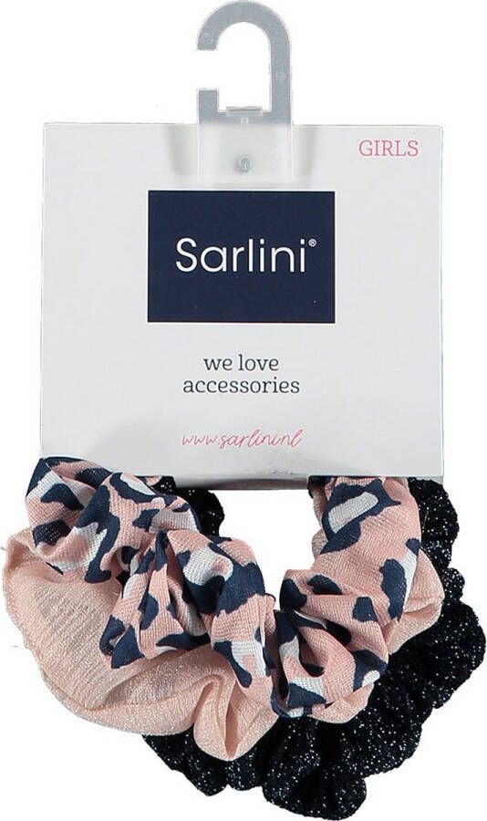 Sarlini Scrunchies Girls 3-pack Panterprint Glitters One Size