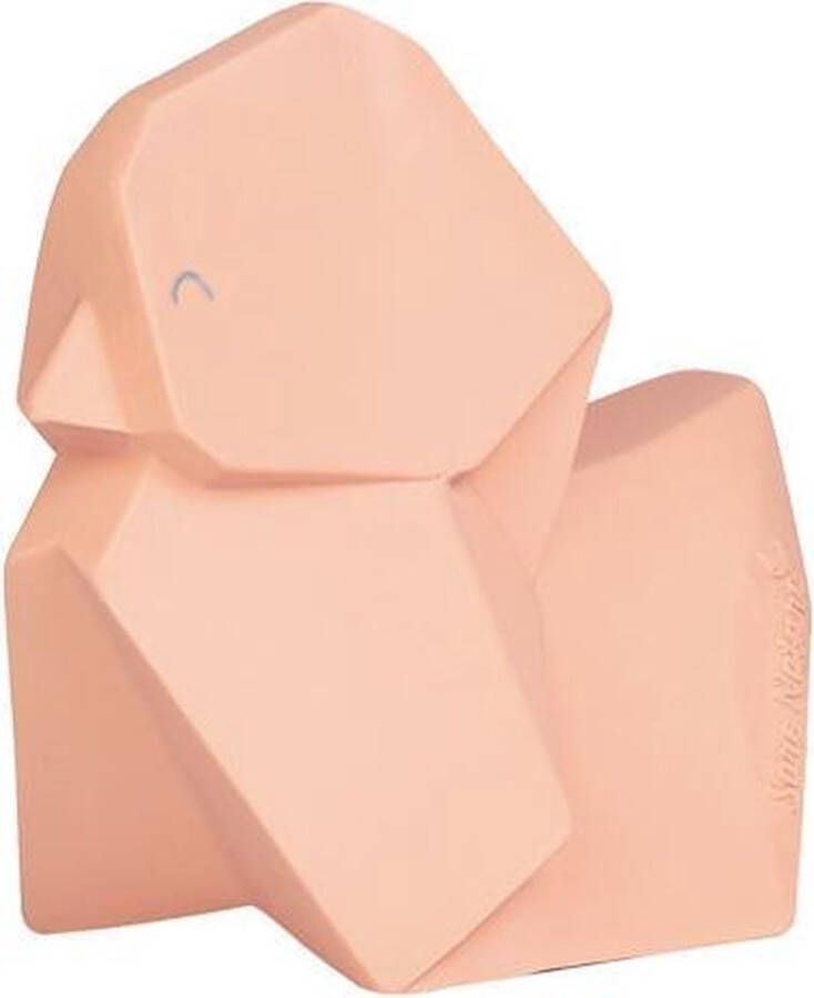 Saro bijtring Origami badeend rubber roze eend