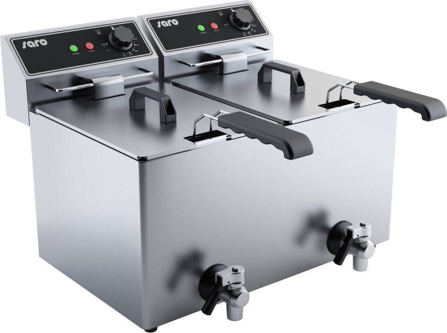 Saro Frituurpan Dubbel RVS 2x8 Liter 2x3kW Model EF 88 443-6015 Horeca