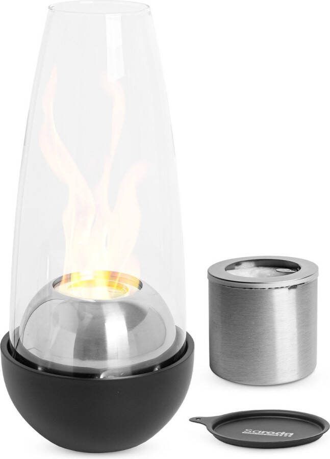Saroda Tafelhaard Lang 200ML Sfeerhaard Binnen & Buiten Bio ethanol Tafel Buitenhaard Zwart
