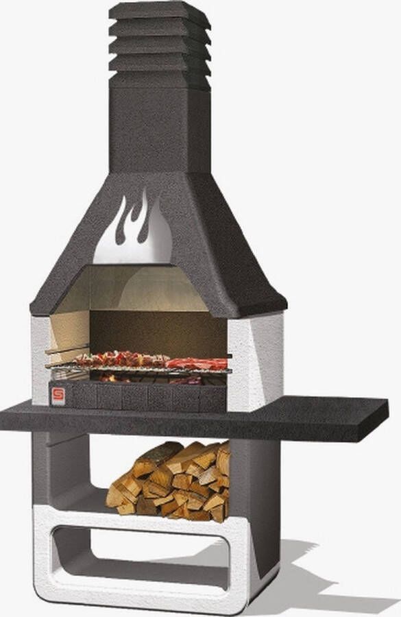 Sarom Fuoco Betonnen barbecue Prometeo Houtskool en hout 125 x 64 x 215 5 cm