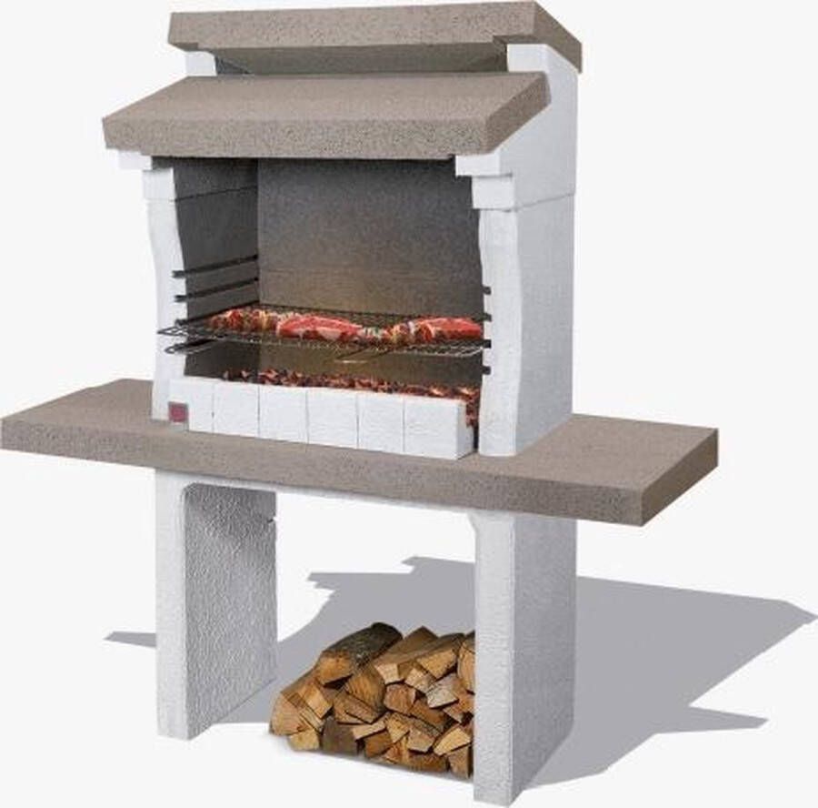 Sarom Fuoco Betonnen barbecue Sondrio Houtskool en hout 140 x 59 x 148 cm