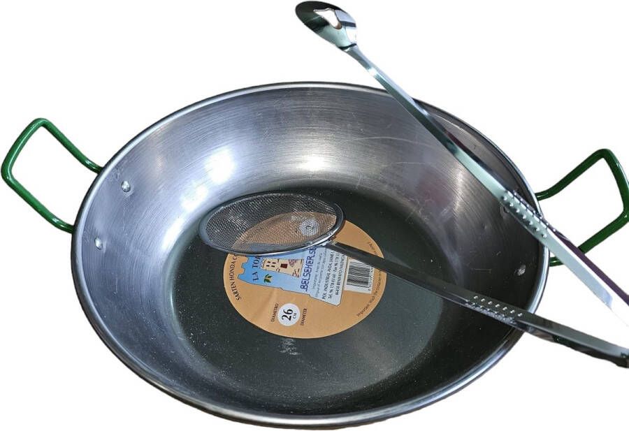SasEmy Wok Met gratis Tang Vispan Voor buiten en binnen Buiten wokken Buiten vis bakken