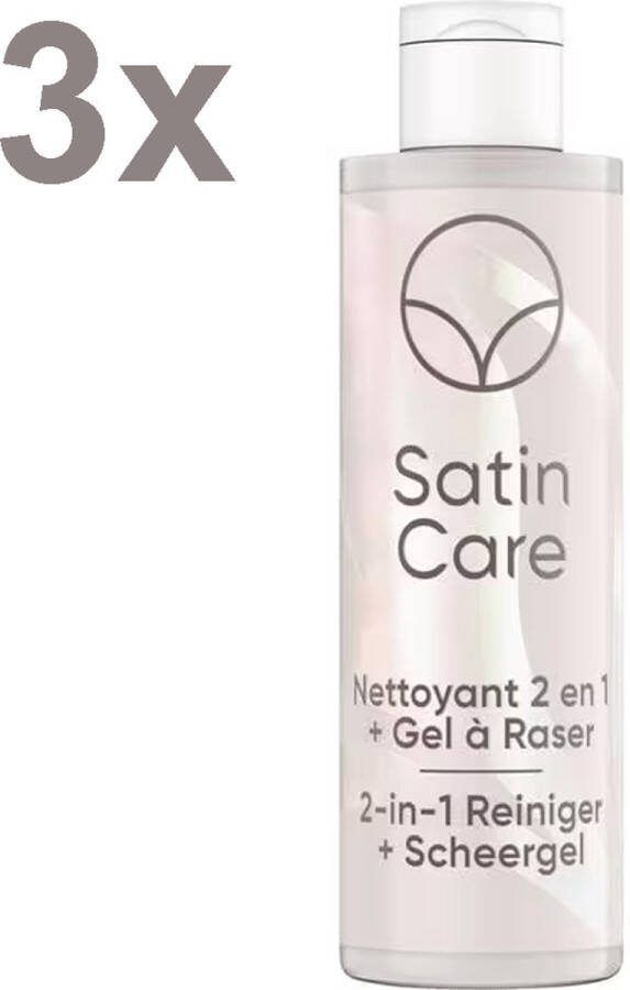 Satin Care 2-in-1 Reiniger & Scheergel Bikini Skin Care 3x 190ml Voordeelverpakking