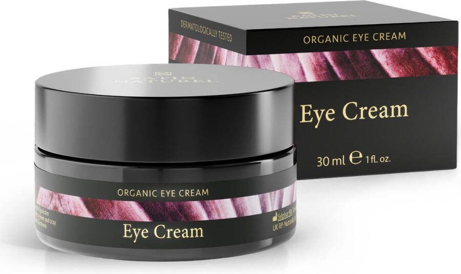 Satin Naturel Bio Oogcreme met Aloe Vera Gezichtsverzorging tegen donkere kringen en vermoeide ogen Anti Rimpel en Anti Aging Eye Cream voor vrouwen en mannen Revitaliserende en Hydraterende Crème 30 ml