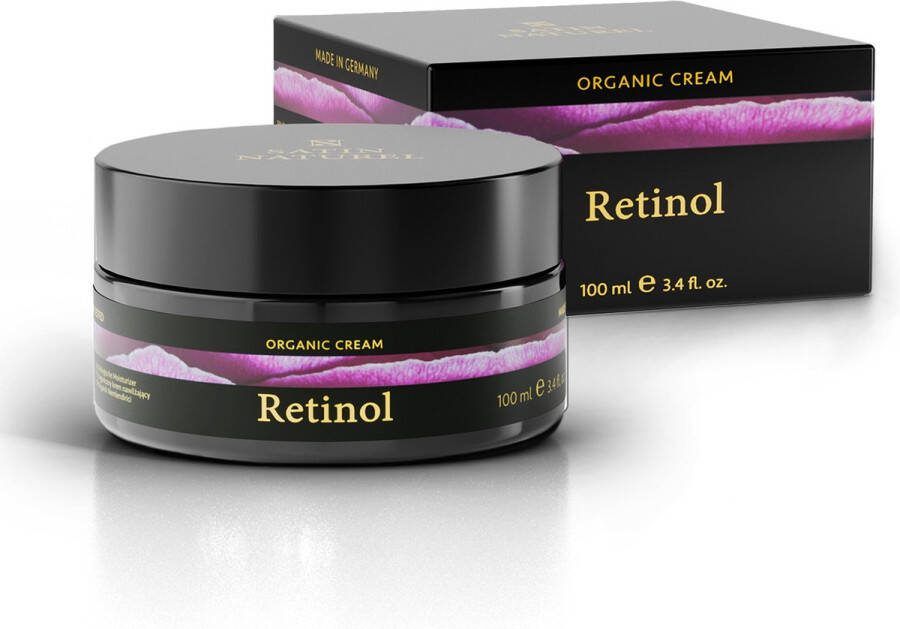 Satin Naturel Bio Retinol Crème Gezichtsverzorging en Huidverzorging met Retinol Aloe Vera en Sandelhout geur Gezichtscreme voor vrouwen en mannen Vegan Anti Aging en Anti Rimpel crème 100ml