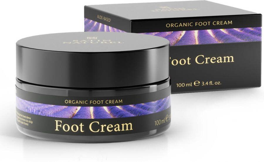 Satin Naturel Bio Voetencreme Voetverzorging met Aloe Vera en Shea boter Voetcreme tegen eelt en als klovenzalf Voetencreme tegen zeer droge voeten 100 ml