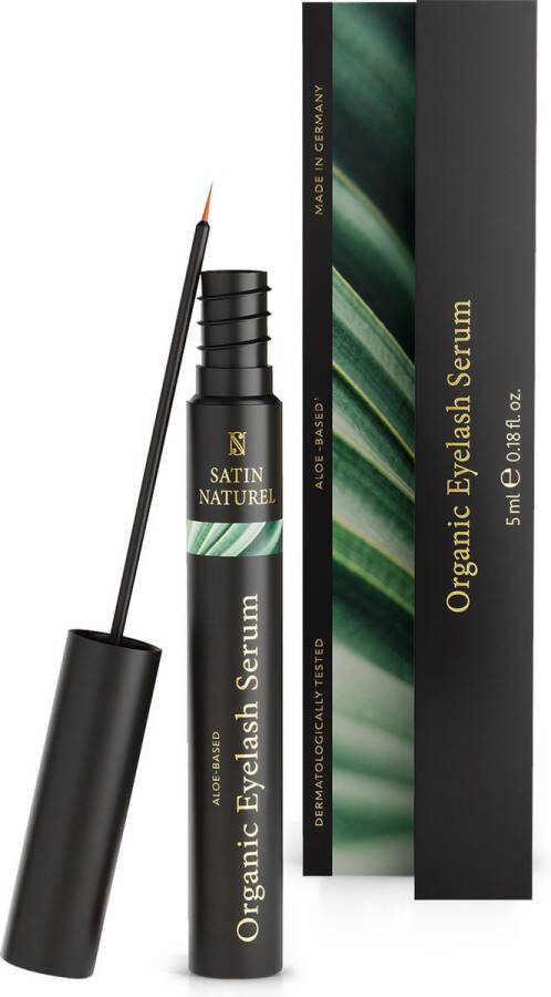 Satin Naturel Bio Wimperserum Wimper serum met Aloe Vera voor sterke en dikke wimpers ook goed als Wenkbrauwgel Vegan Eyelash serum en Wenkbrauw serum met directe en effectieve resultaten 30 ml
