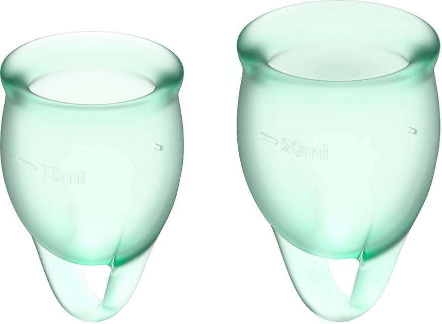 Satisfyer Feel Confident Menstruatiecup 2 stuks Lichtgroen Maat M + S