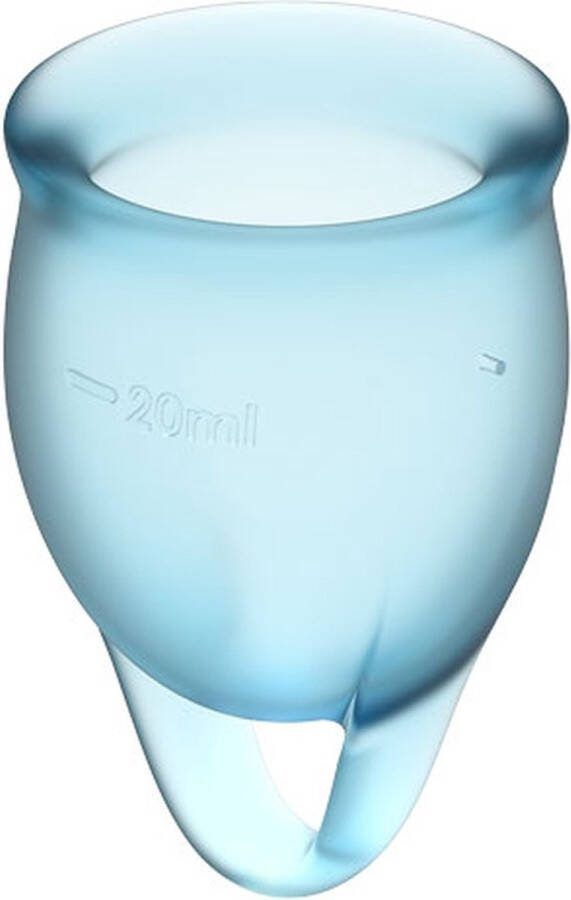 Satisfyer Feel Confident Menstruatiecup 2 stuks Lichtblauw Maat M + S