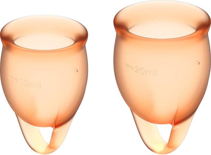 Satisfyer Feel Confident Menstruatiecup 2 stuks Oranje Maat M + S