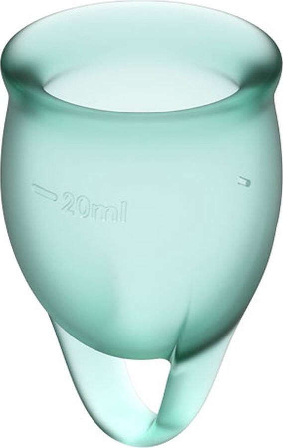 Satisfyer Feel Confident Menstruatiecup 2 stuks Donkergroen Maat M + S